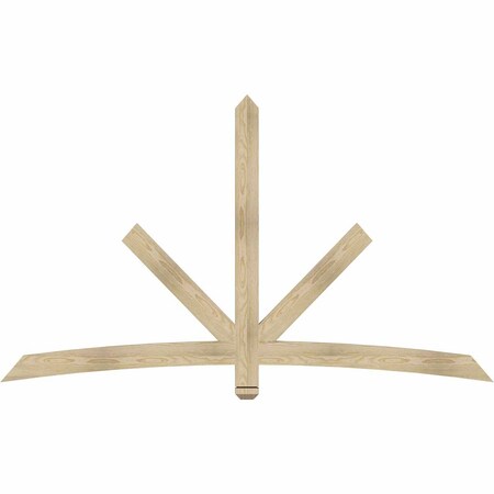 Ekena Millwork Alberta Rough Sawn Timber Gable Bracket, Douglas Fir, 84"W x 49"H x 2"D x 4"F, 14/12 Pitch GBW084X49X0204ALB00RDF